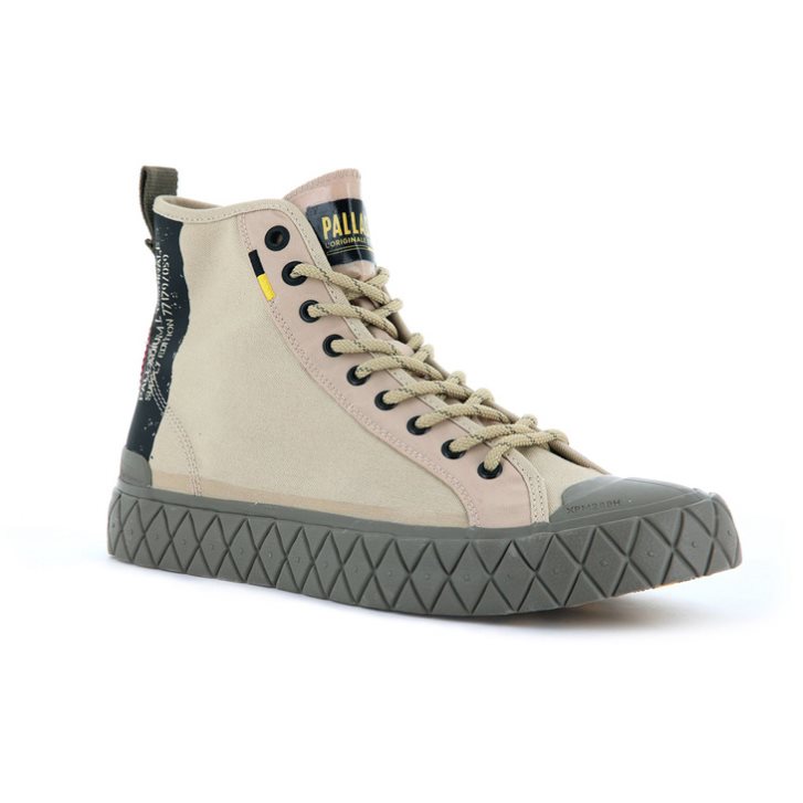 Palladium Palla Ace Supply Mid High Tops Women's Sneakers Khaki | UK R435-GVO